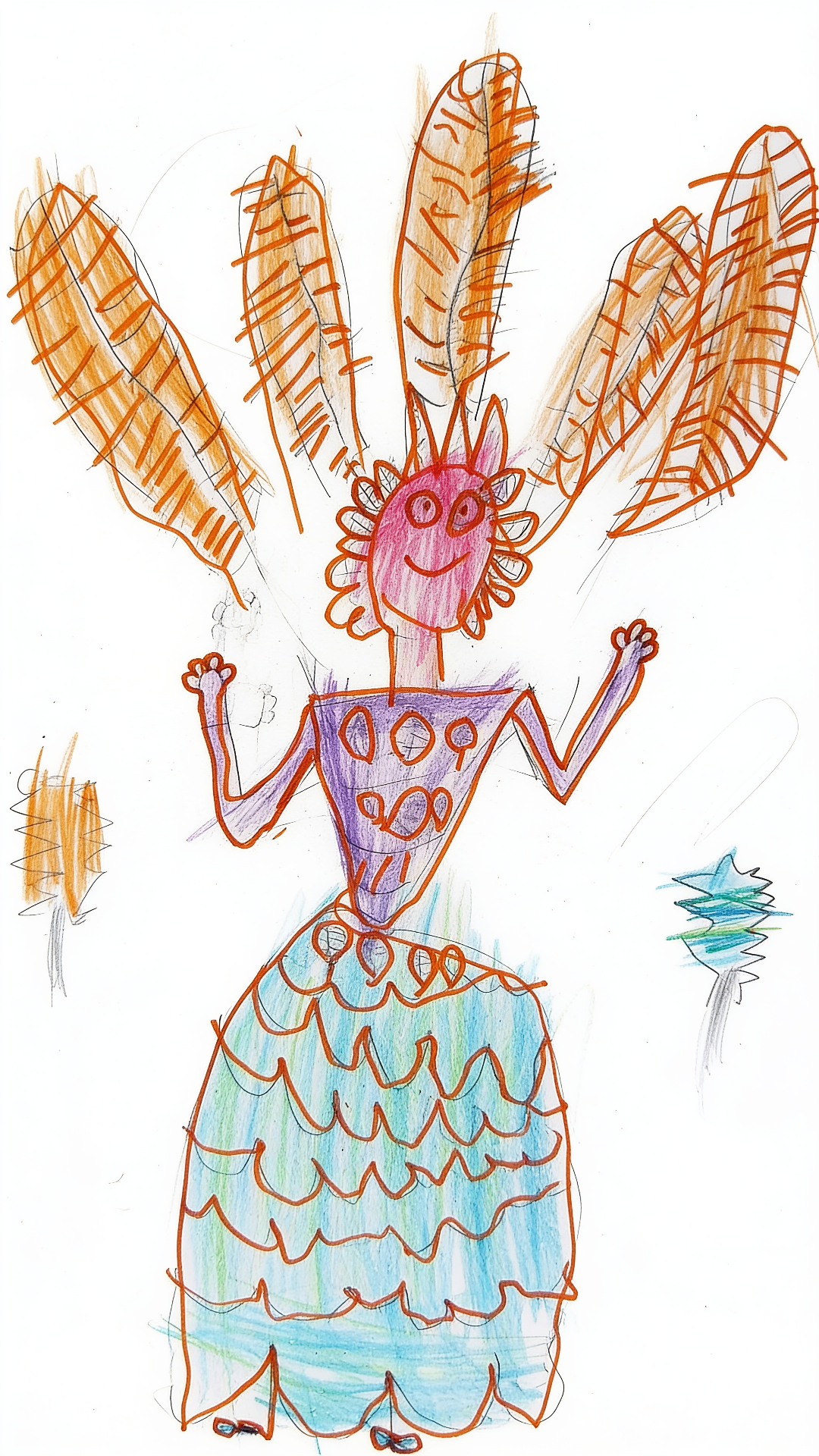 A real child's original drawing exactly as uploaded